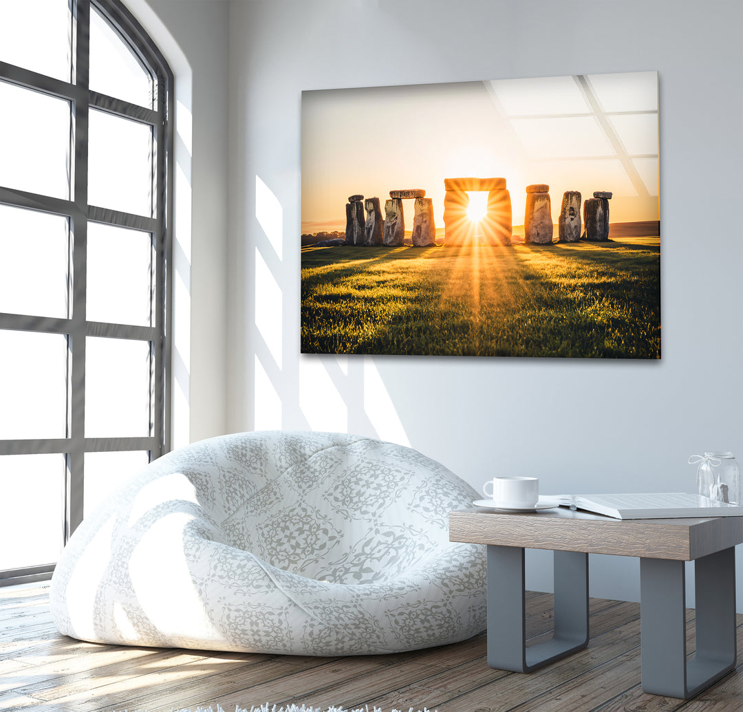 Stonehenge Glass Wall Art - Sunrise Monument