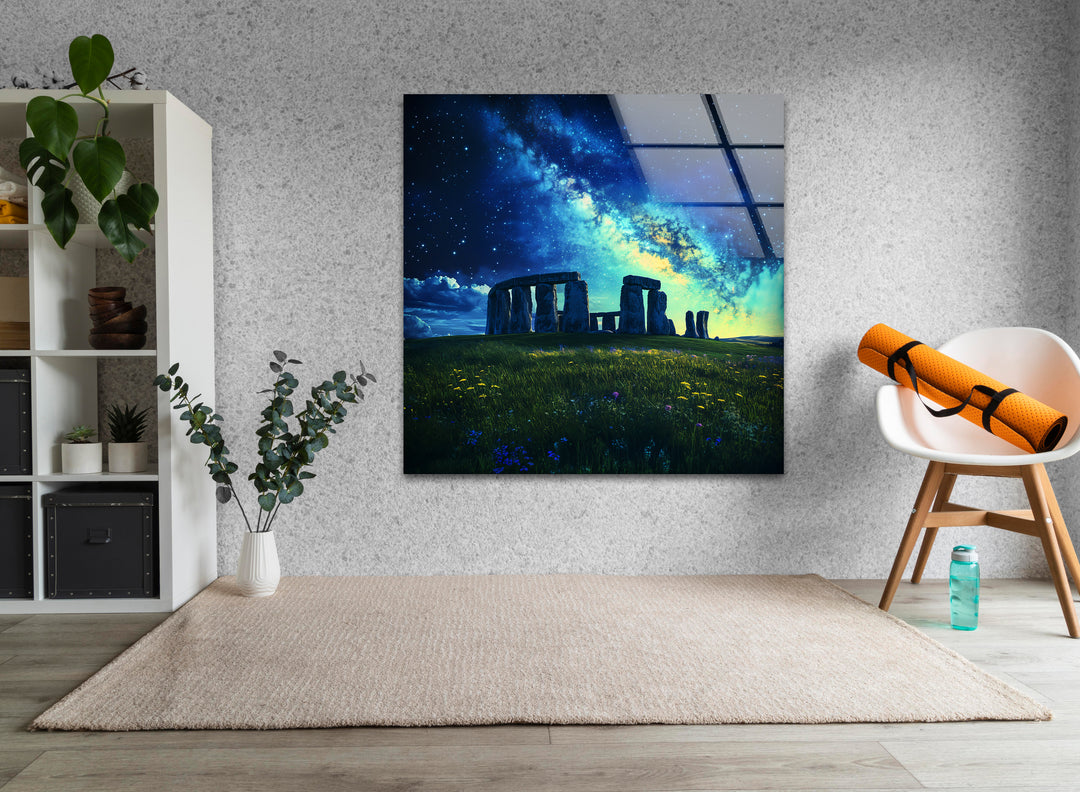 Stonehenge Glass Wall Art - Stargazing Monument