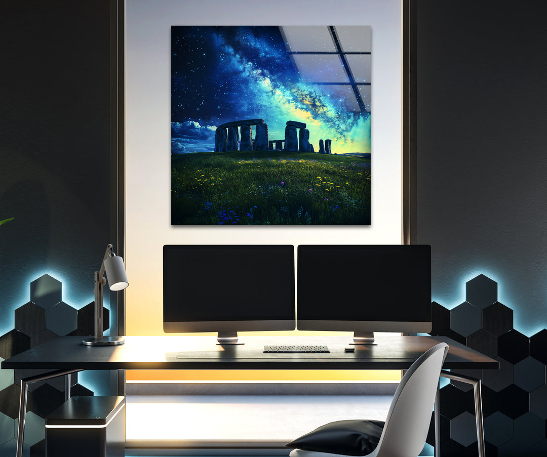 Stonehenge Glass Wall Art - Stargazing Monument