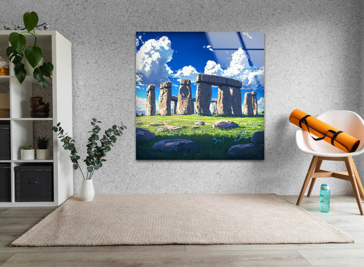 Stonehenge Glass Wall Art - Scenic Daylight