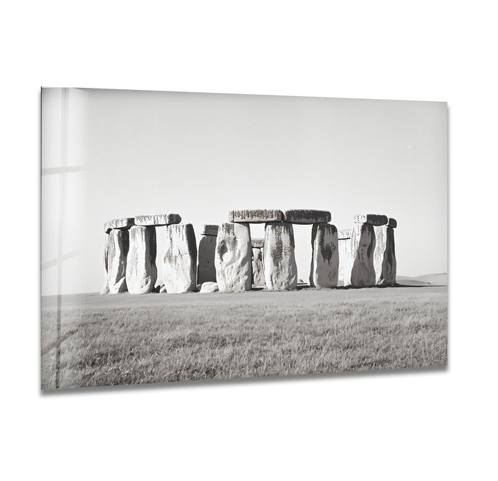 Stonehenge Black & White Wall Art - Glass Kitchen Backsplash