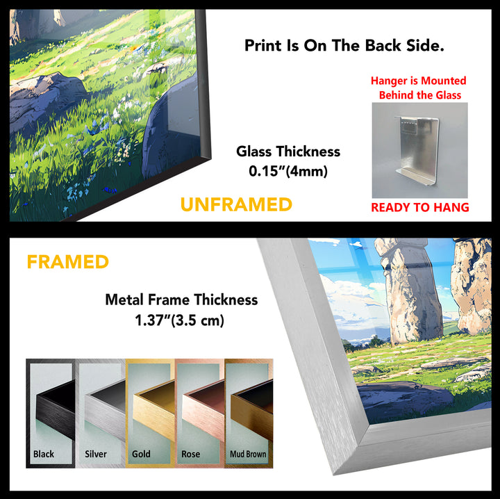 Stonehenge Glass Wall Art - Scenic Daylight