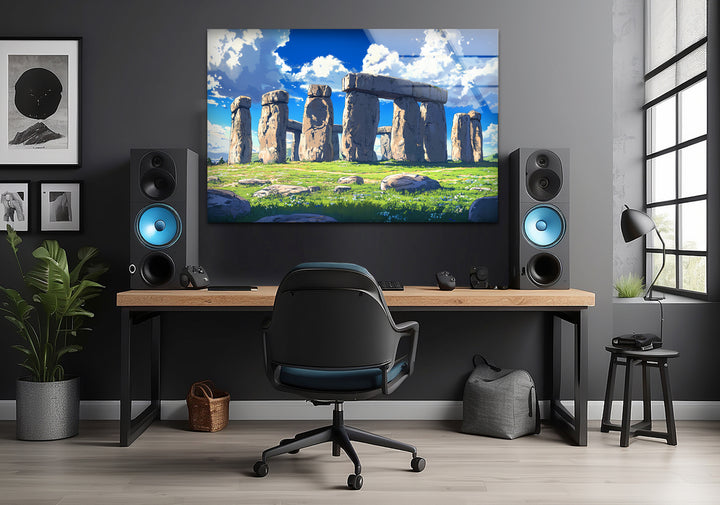 Stonehenge Glass Wall Art - Scenic Daylight