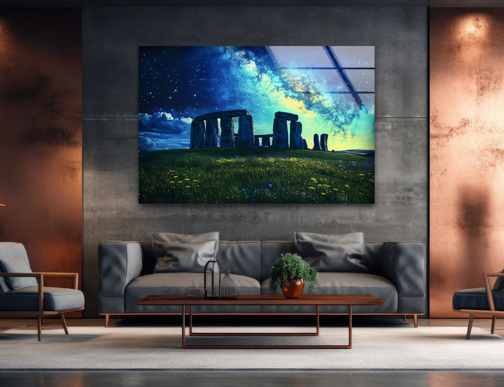 Stonehenge Glass Wall Art - Stargazing Monument