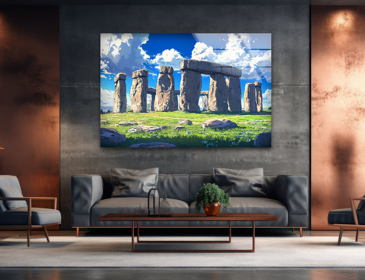 Stonehenge Glass Wall Art - Scenic Daylight