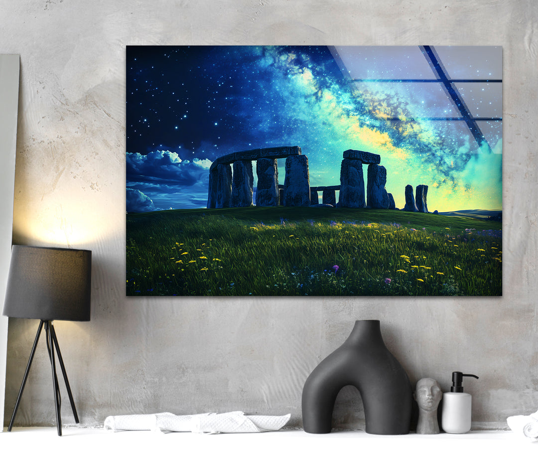 Stonehenge Glass Wall Art - Stargazing Monument