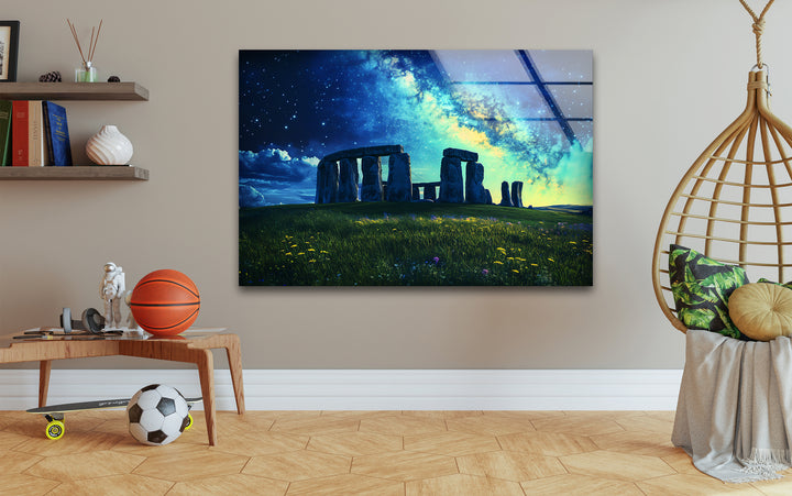 Stonehenge Glass Wall Art - Stargazing Monument