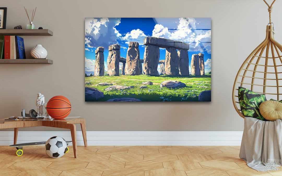 Stonehenge Glass Wall Art - Scenic Daylight