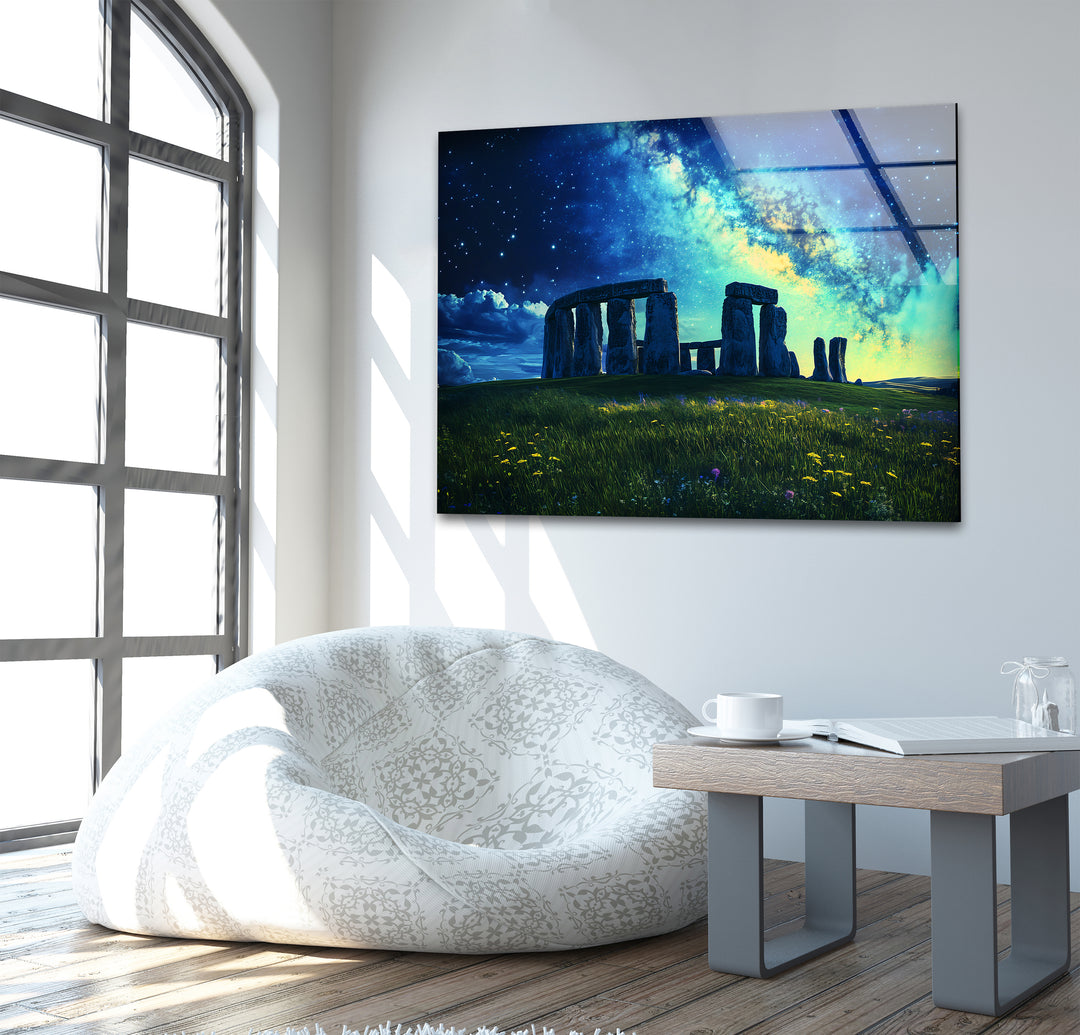 Stonehenge Glass Wall Art - Stargazing Monument