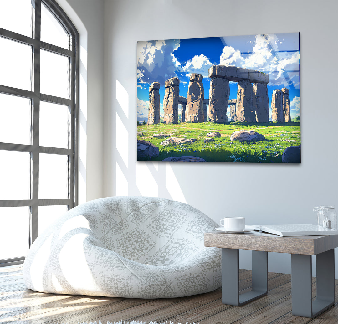 Stonehenge Glass Wall Art - Scenic Daylight