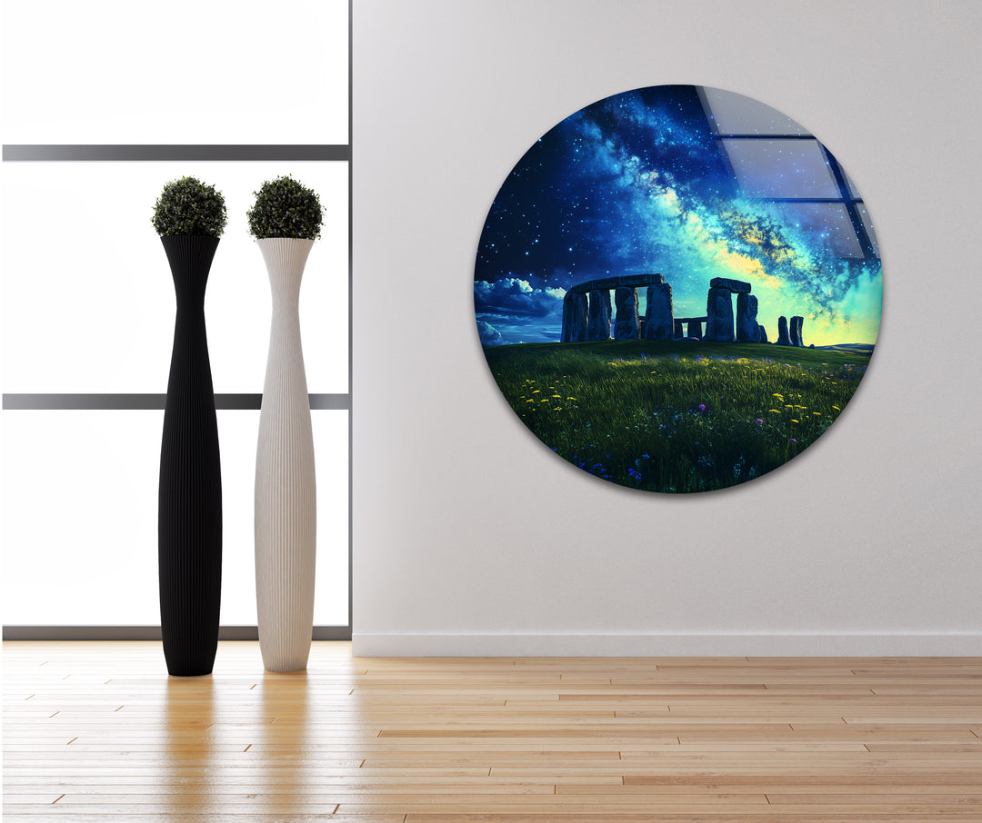 Stonehenge Glass Wall Art - Stargazing Monument