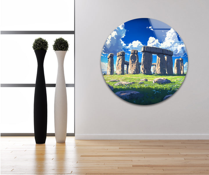 Stonehenge Glass Wall Art - Scenic Daylight