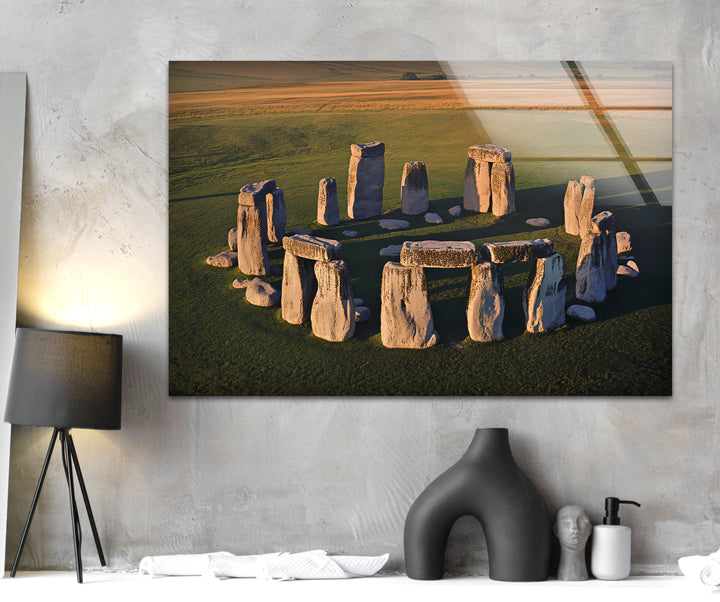 Stonehenge Aerial View Glass Wall Art – Iconic Ancient Wonder