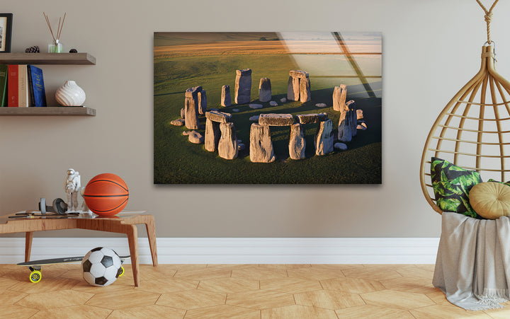 Stonehenge Aerial View Glass Wall Art – Iconic Ancient Wonder