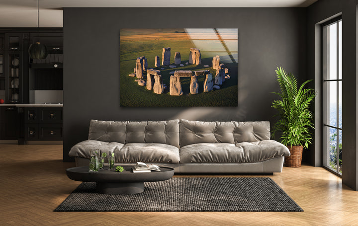 Stonehenge Aerial View Glass Wall Art – Iconic Ancient Wonder