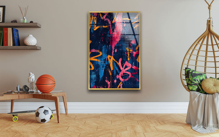 Blue Street Graffiti Cool Art Prints & Glass Wall Artwork