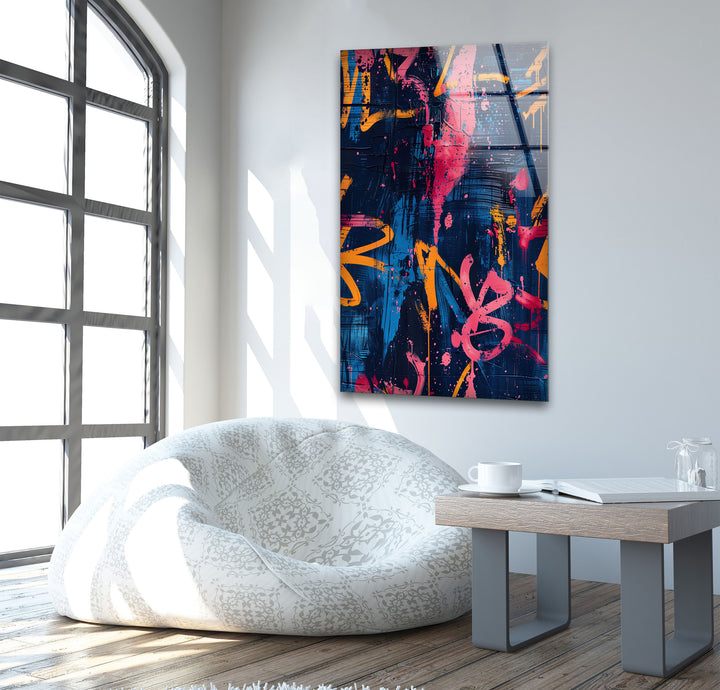 Blue Street Graffiti Cool Abstract Art & Glass Wall Decor