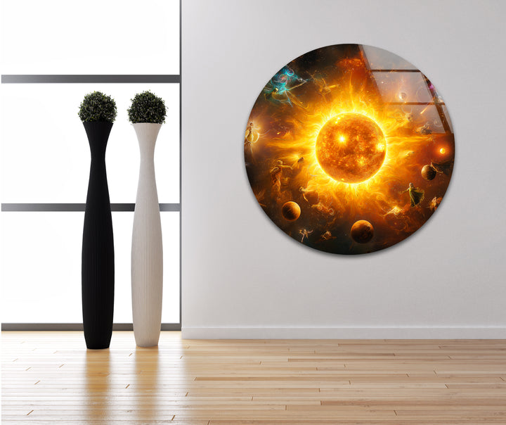 Cosmic-inspired space prints featuring detailed images of planets and deep space exploration
