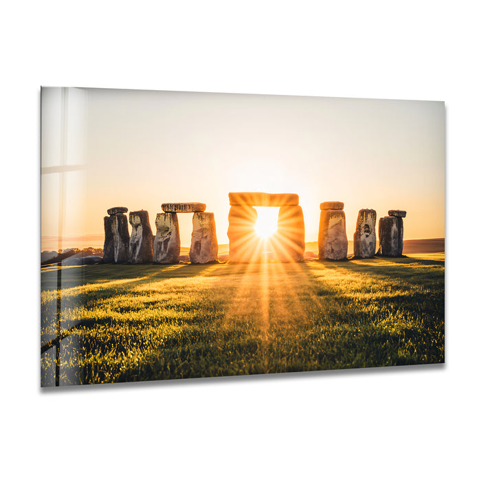 Stonehenge Glass Wall Art - Sunrise Monument