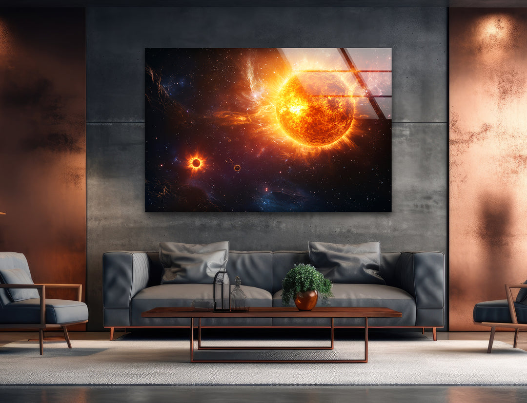 Space wall art designed to bring a sense of wonder and adventure with futuristic celestial landscapes
