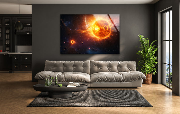 Cosmic-inspired space prints featuring detailed images of planets and deep space exploration

