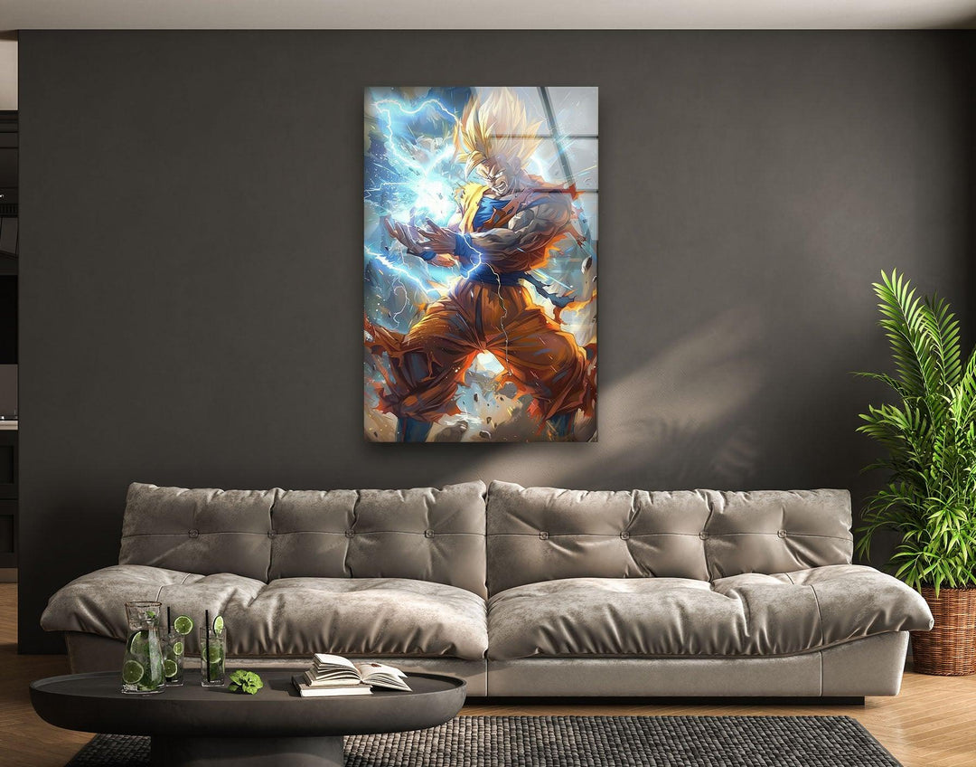 Super Saiyan Goku Glass Wall Art art glass wall art, glass wall art pictures
 