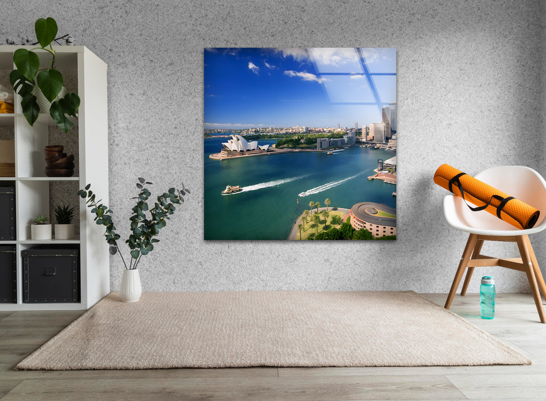 Sydney Harbour Glass Wall Art – Iconic Australian Landmark with Opera House View