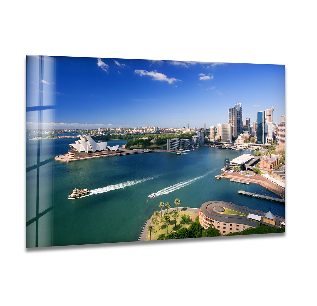 Sydney Harbour Glass Wall Art – Iconic Australian Landmark with Opera House View