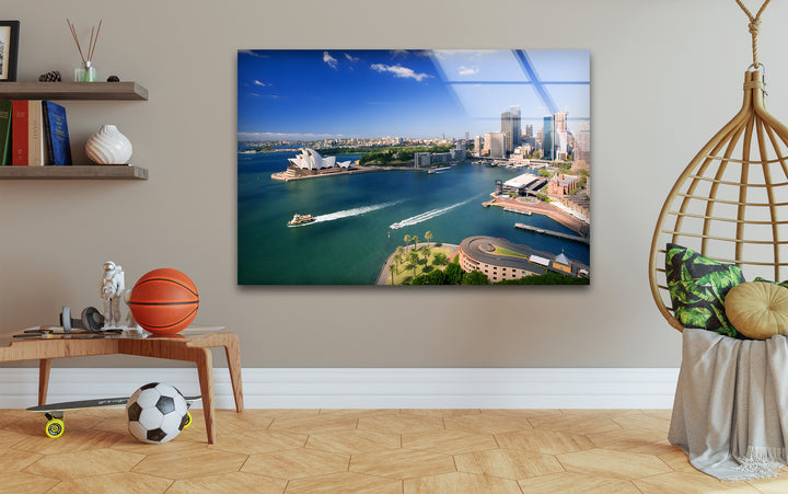 Sydney Harbour Glass Wall Art – Iconic Australian Landmark with Opera House View