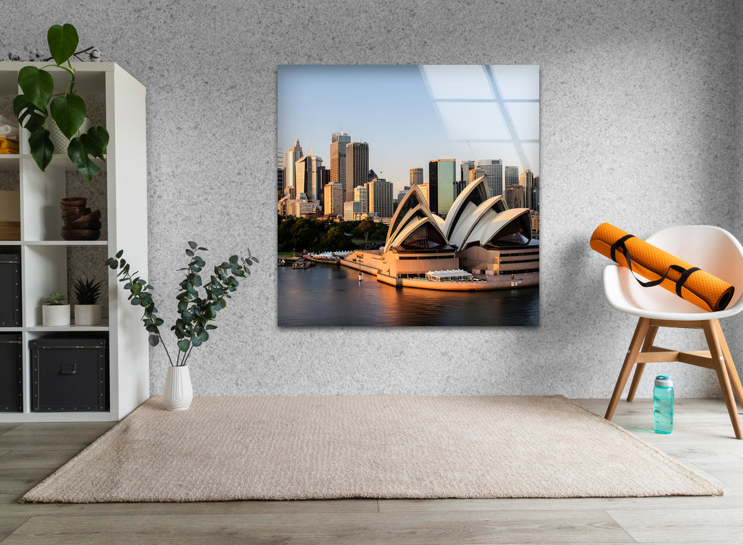 Sydney Opera House Glass Wall Art – Iconic Landmark View of Australia's Famous Harbour