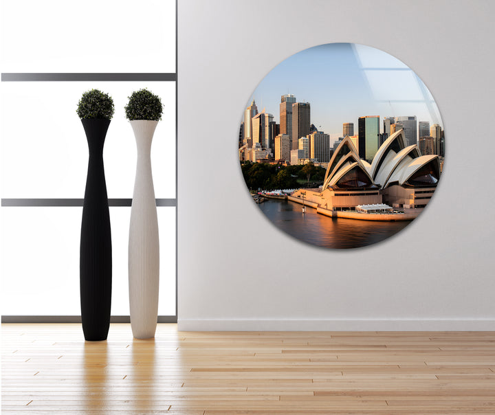 Sydney Opera House Glass Wall Art – Iconic Landmark View of Australia's Famous Harbour