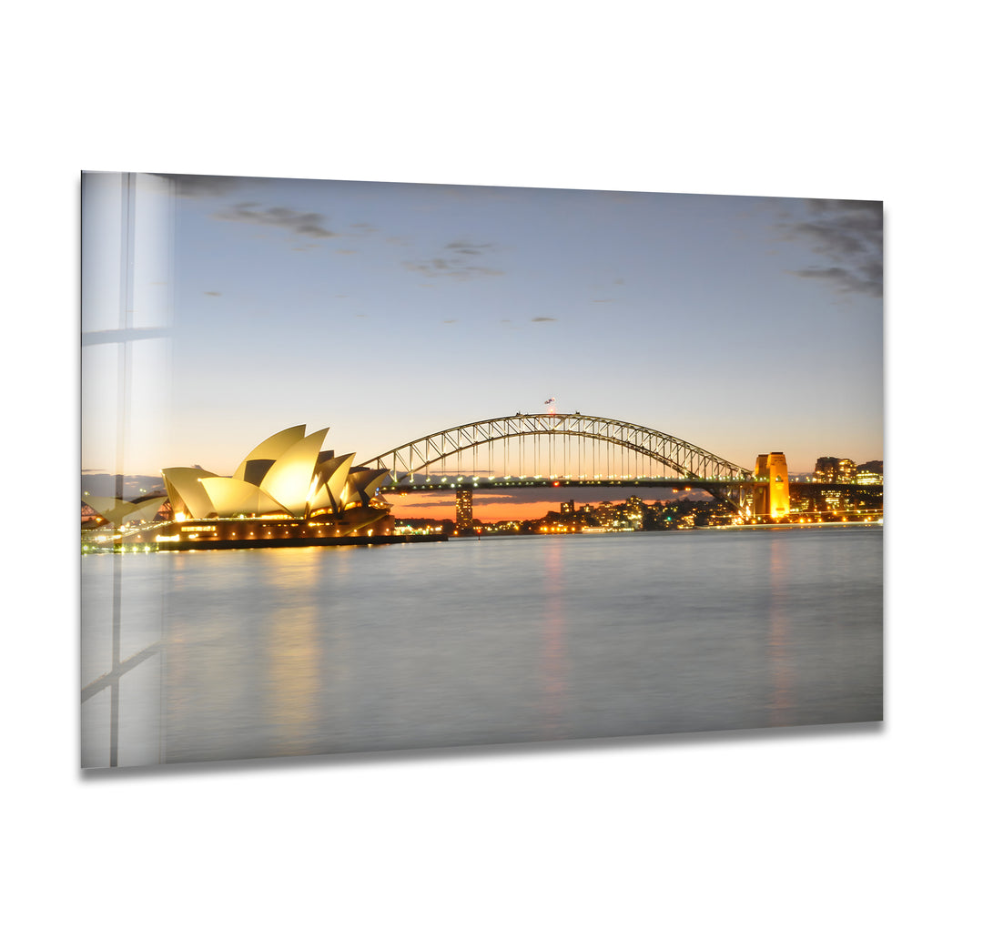 Sydney Harbour Glass Wall Art – Iconic Australian Landmark with Opera House & Harbour Bridge