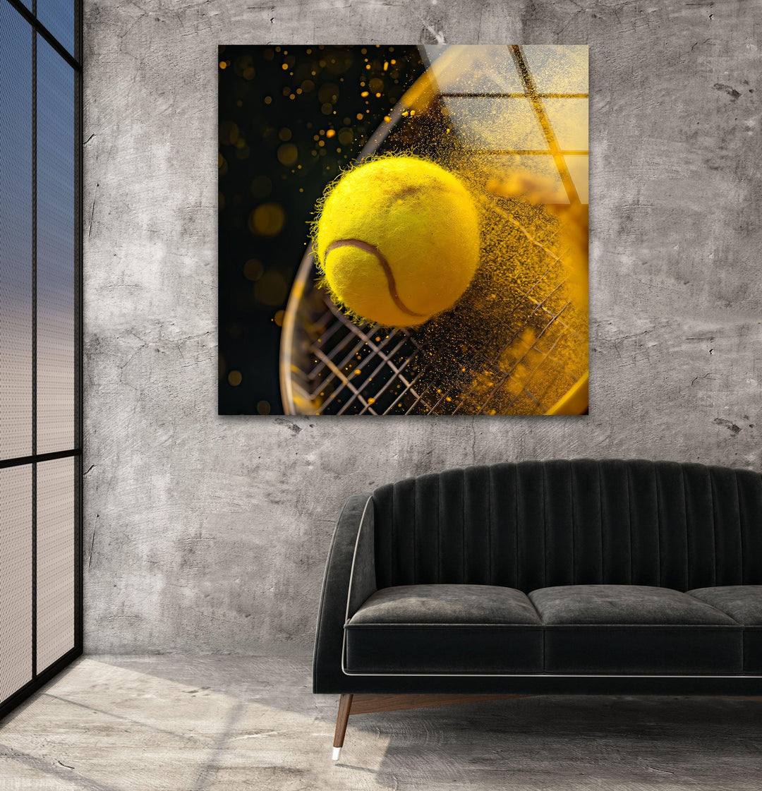 Tennis & Racket Glass Wall Art glass image printing, glass prints from photos
