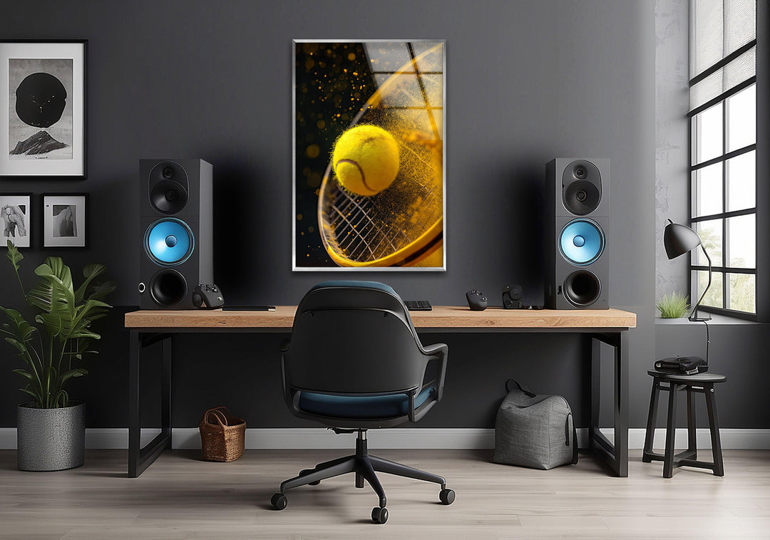 Tennis & Racket Glass Wall Art large glass photo prints, glass wall photos
