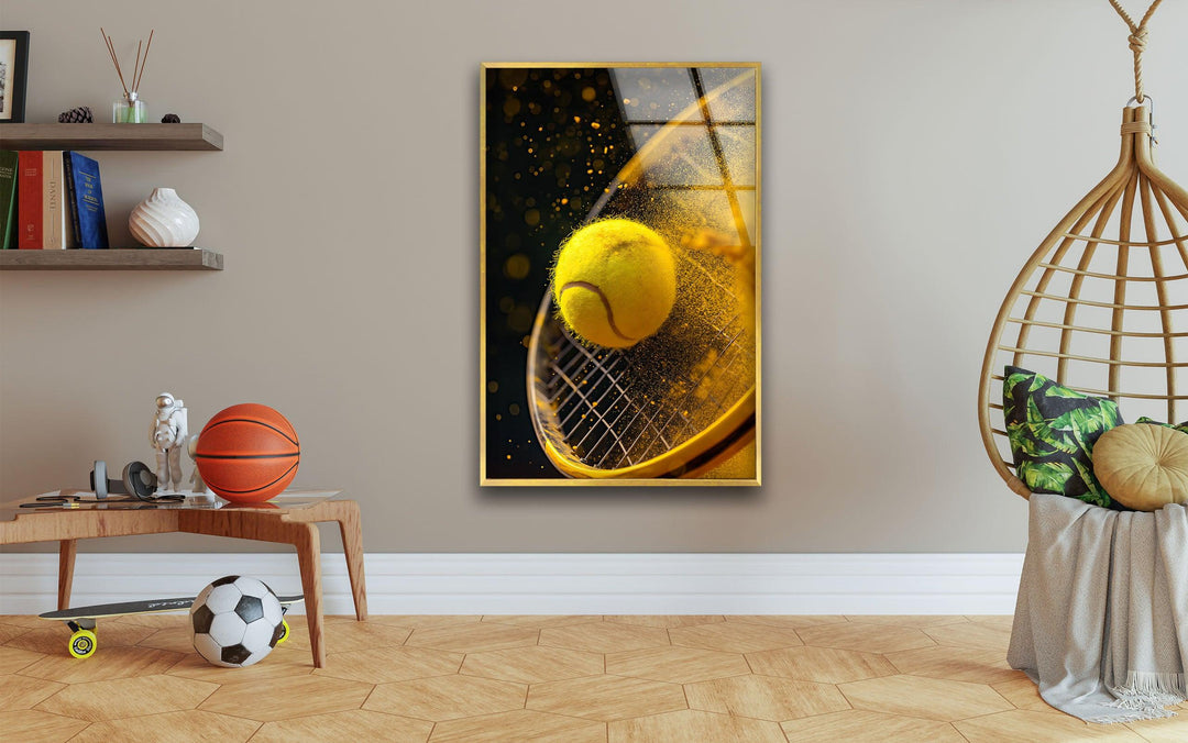 Tennis & Racket Glass Wall Art art glass wall art, glass wall art pictures
