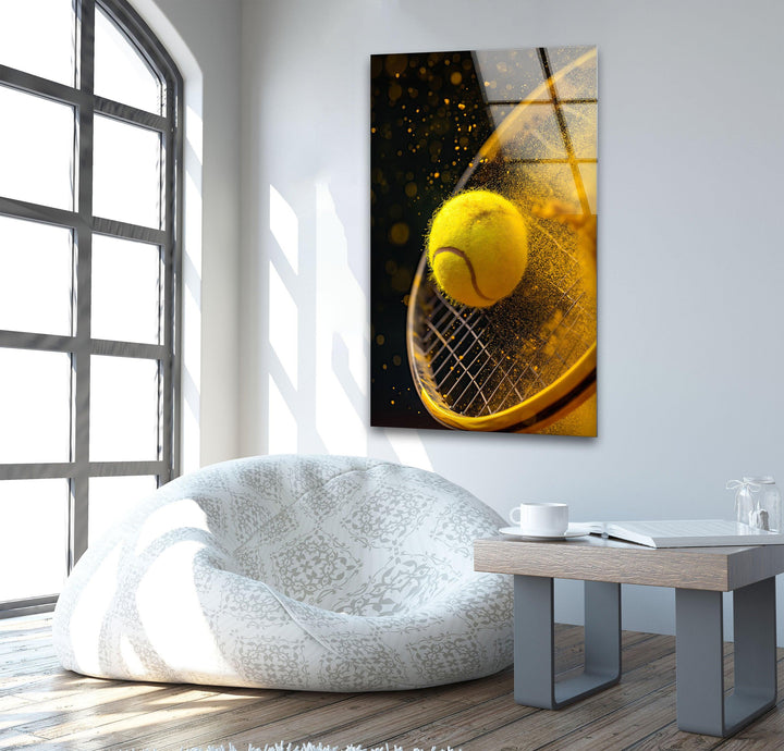 Tennis & Racket Glass Wall Art Glass Printing Wall Art, Print photos on glass
