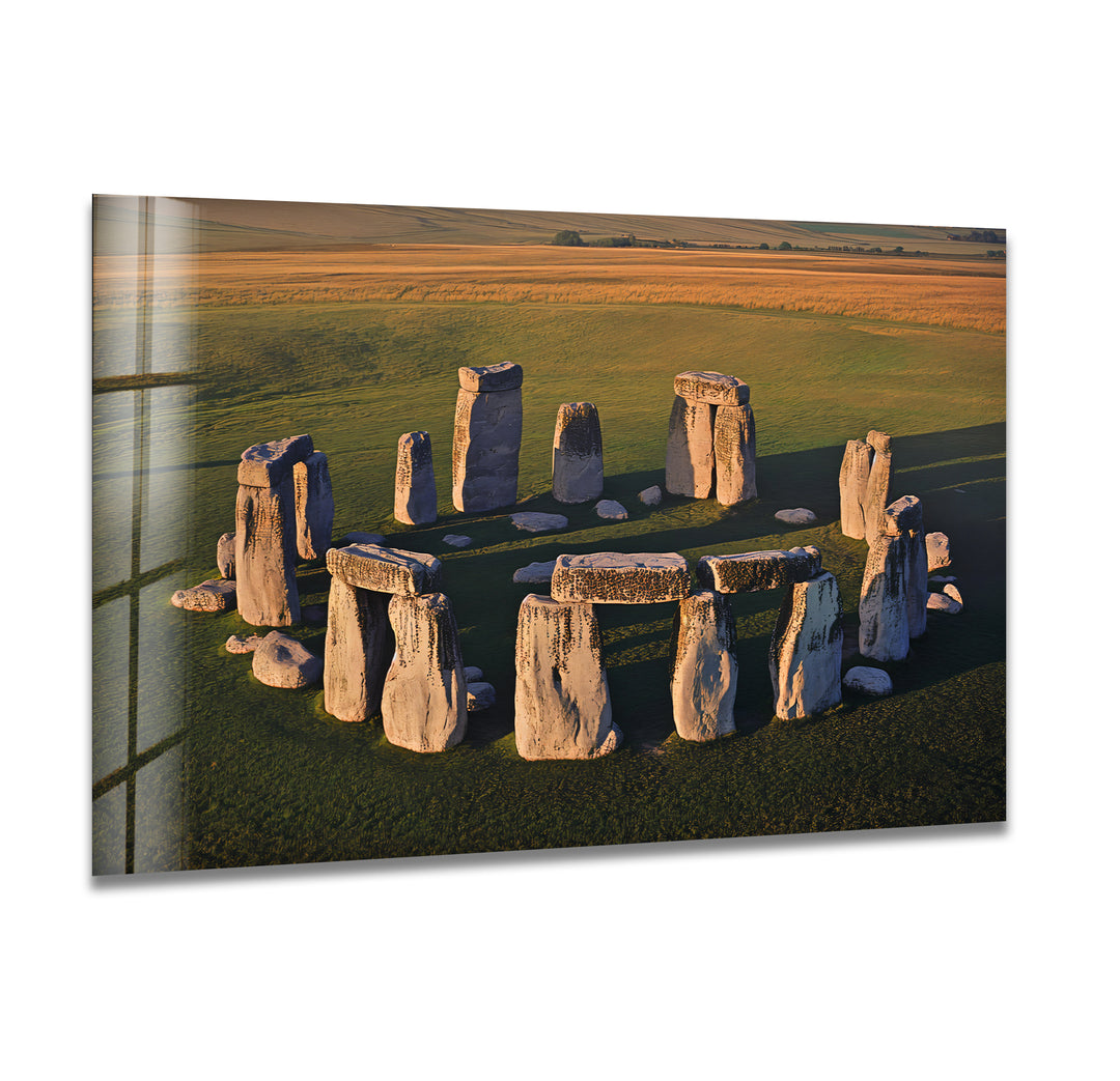 Stonehenge Aerial View Glass Wall Art – Iconic Ancient Wonder