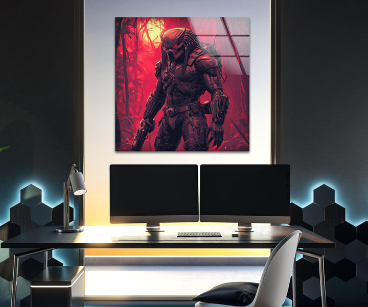 The Predator Pink Glass Wall Art print picture on glass, Tempered Glass Wall Art
