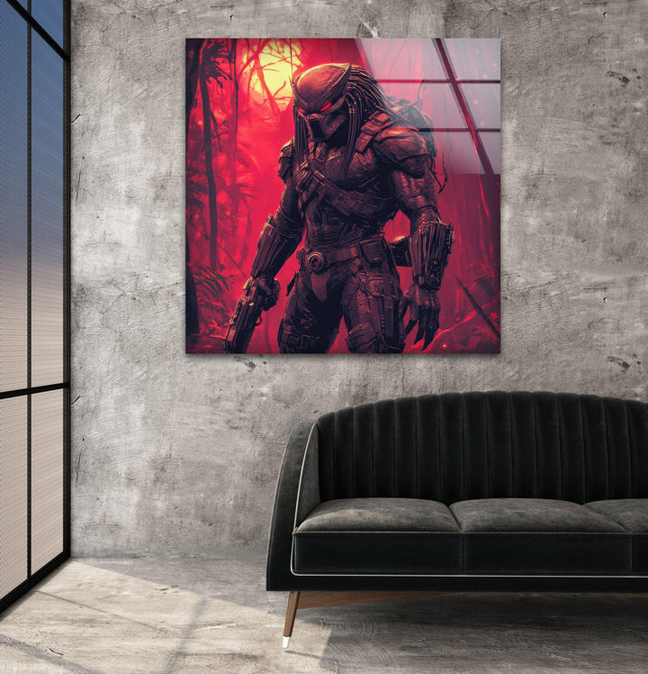 The Predator Pink Glass Wall Art picture on glass wall art, photos printed on glass
