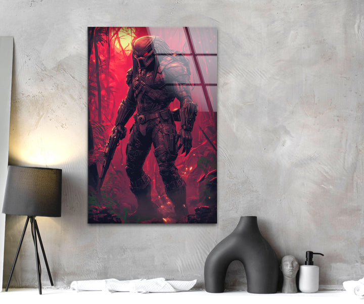 The Predator Pink Glass Wall Art glass art painting, glass art for the Wall
