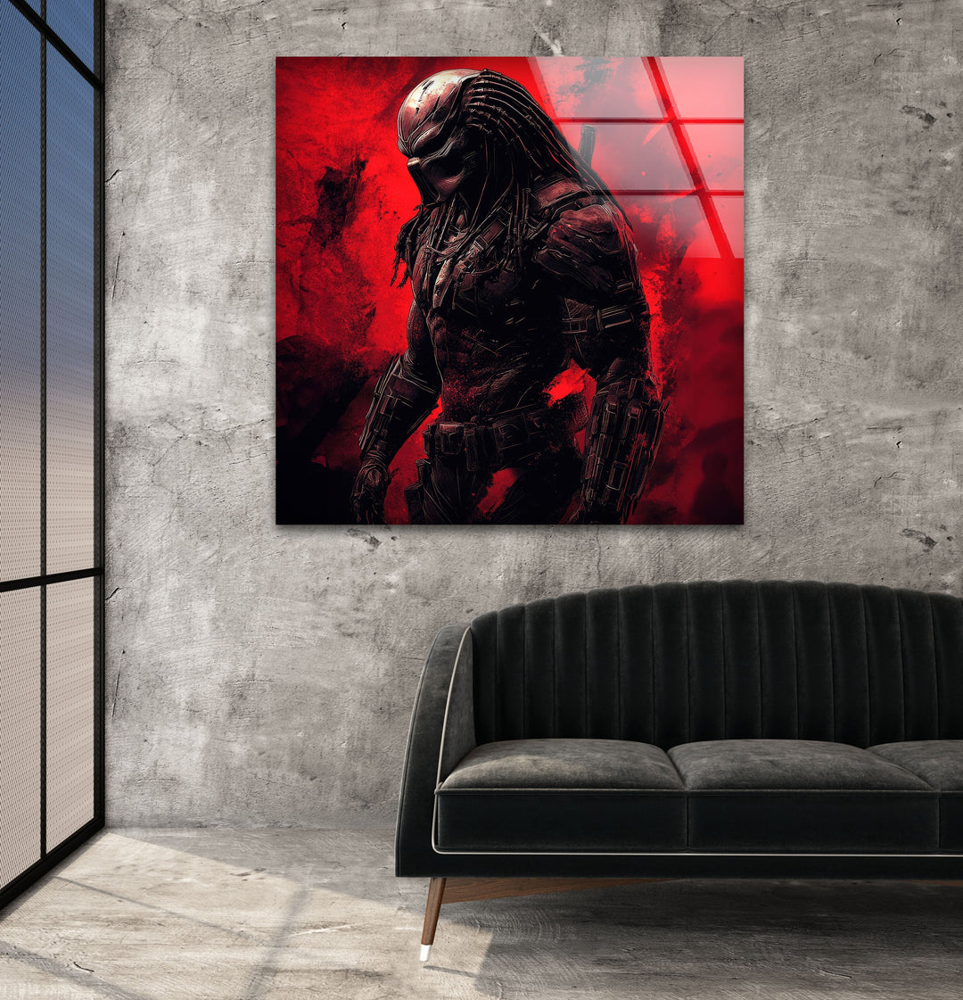 The Predator Red Glass Wall Art glass image printing, glass prints from photos
