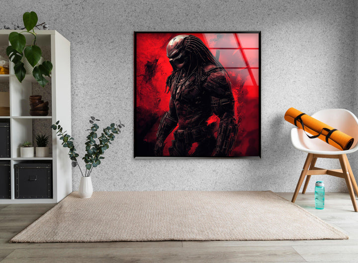 The Predator Red Glass Wall Art glass pictures for Wall, glass prints wall art
