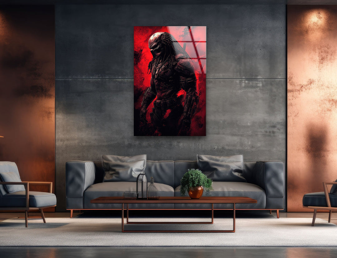 The Predator Red Glass Wall Art large glass photo prints, glass wall photos
