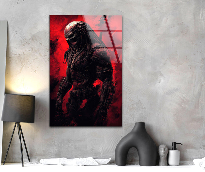 The Predator Red Glass Wall Art custom glass photo prints, large glass prints
