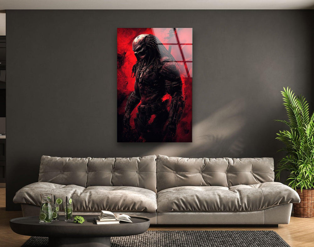 The Predator Red Glass Wall Art glass photo prints, glass picture prints
