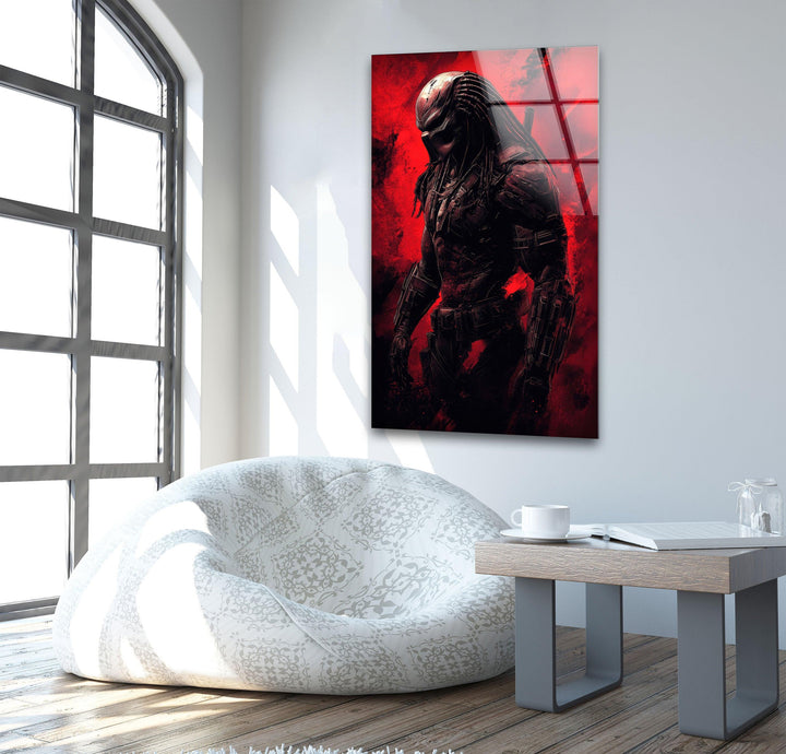 The Predator Red Glass Wall Art print on glass, glass printed photos
