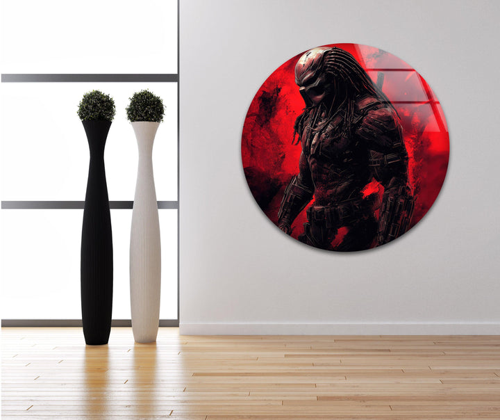 The Predator Red Glass Wall Art print picture on glass, Tempered Glass Wall Art
