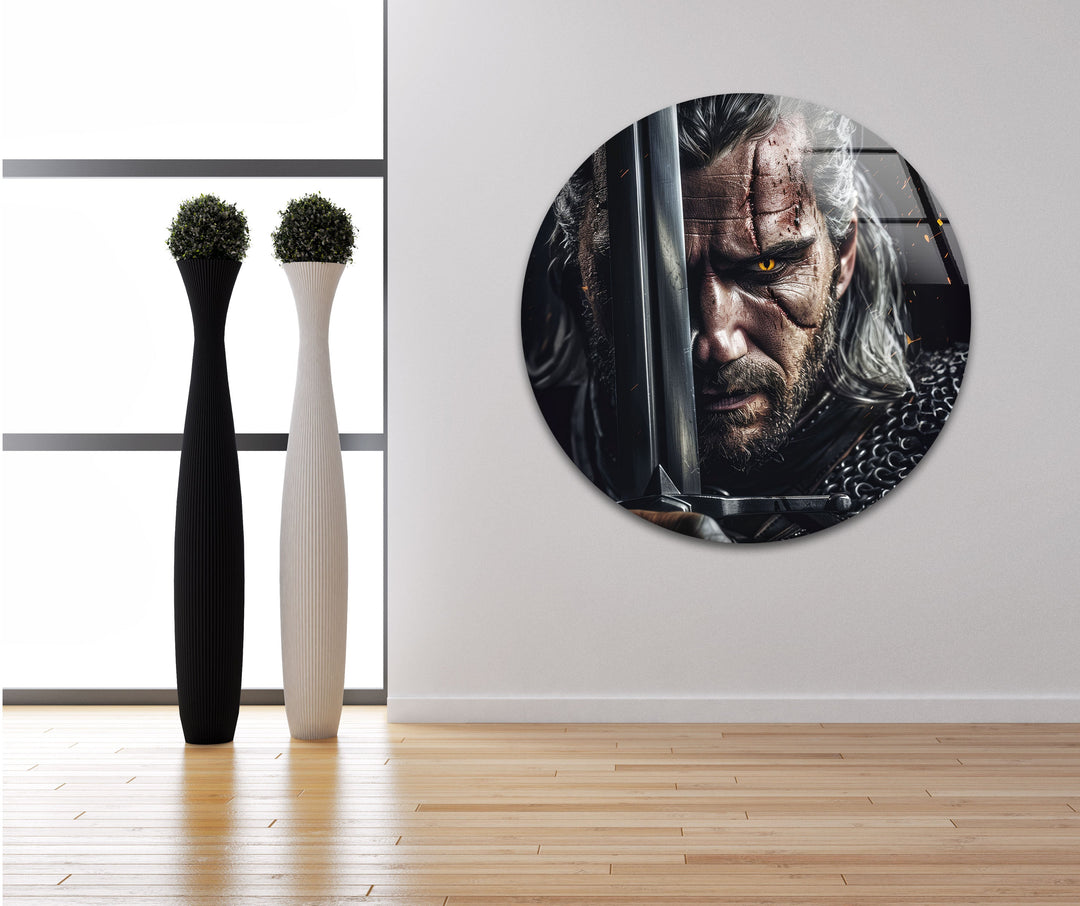 The Witcher Geralt Portrait Glass Wall Art Glass Printing Wall Art, Print photos on glass
