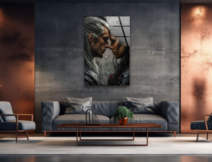 The Witcher Geralt & Yennefer Glass Wall Art glass wall decor, glass wall art decor
