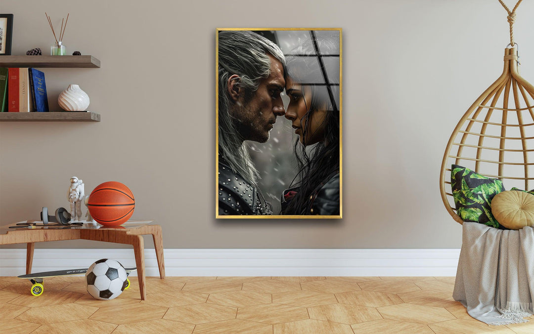 The Witcher Geralt & Yennefer Glass Wall Art glass art painting, glass art for the Wall
